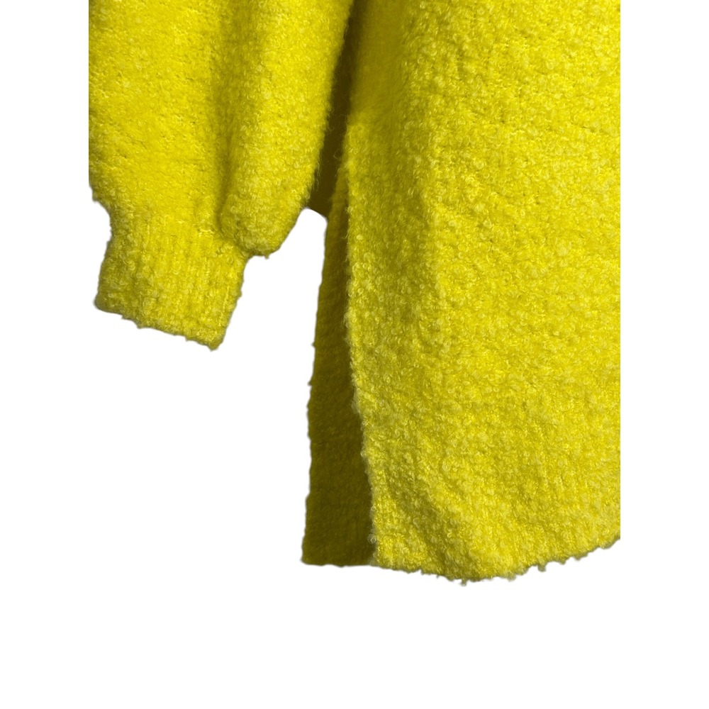 Anthropologie Pilcro V-Neck Teddy Sweater Yellow XS Oversized Tunic Pullover - Picture 7 of 12